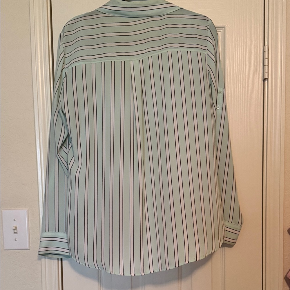 Express Striped Button-Up Blouse - image 4